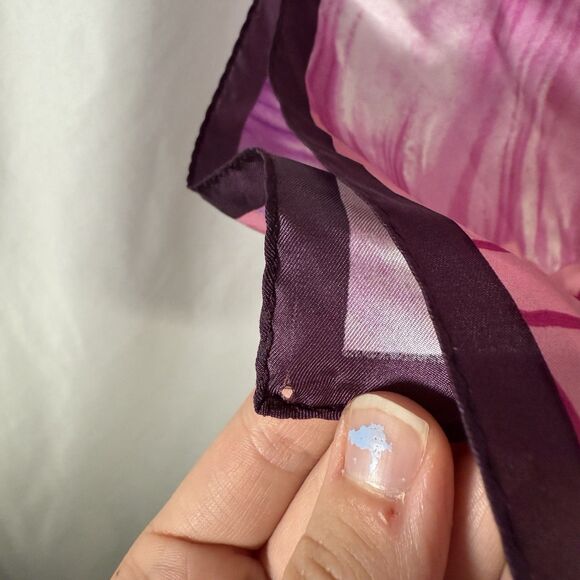 Adrienne Landau Studio Floral Scarf Bold Pink Purple Flowers 54"x11" Floral - Picture 4 of 9